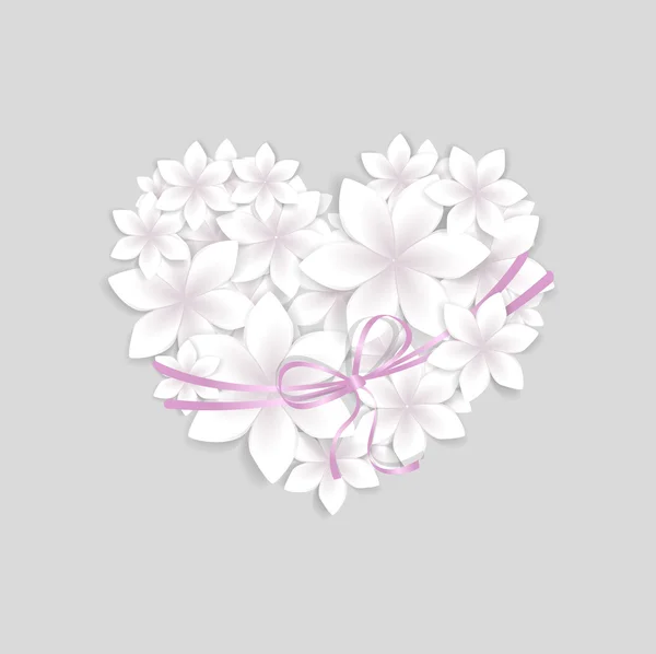 Corazón floral — Vector de stock