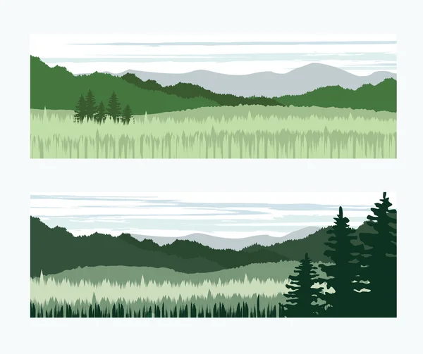 Banderas de paisaje — Archivo Imágenes Vectoriales