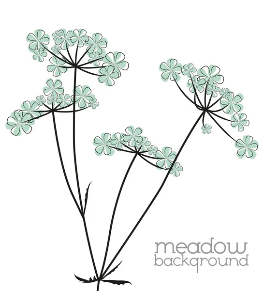 Flores de pradera — Vector de stock