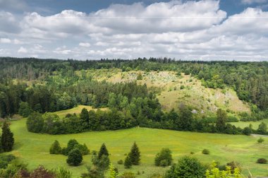 Summer in the Moravian Karst. Typical karst landscape. Moravian Karst, South Moravia, Czech Republic.