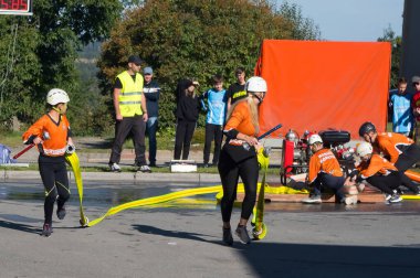 Sosuvka Voluntary Firefighters Association Cup. Date 04 September 2022. Sosuvka municipality, South Moravia, Czech Republic. Competition of young firefighters in firefighting sports.