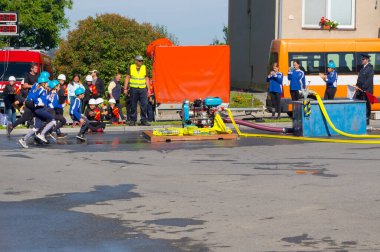 Sosuvka Voluntary Firefighters Association Cup. Date 04 September 2022. Sosuvka municipality, South Moravia, Czech Republic. Competition of young firefighters in firefighting sports.