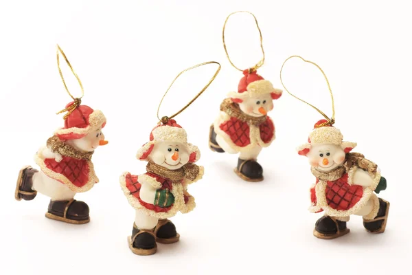 Ornamento de Natal, bonecos de neve — Fotografia de Stock