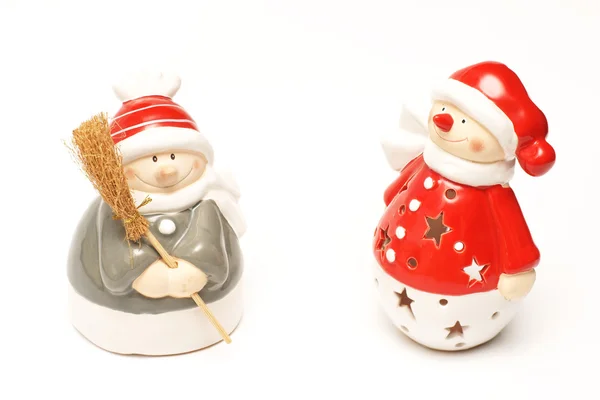 Christmas ornaments, Santa Claus and snowmen — Stock Photo, Image