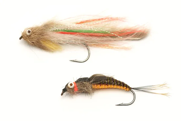 Fishing, fly fishing artificial bait, streamer — Stock Photo, Image