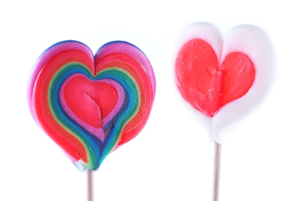 Valentine's Day, heart-shaped lollipops — Stock Photo, Image