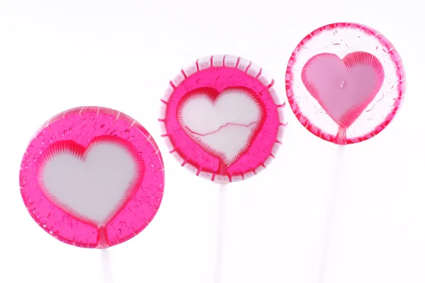 Valentine's Day, heart-shaped lollipops — Stock Photo, Image