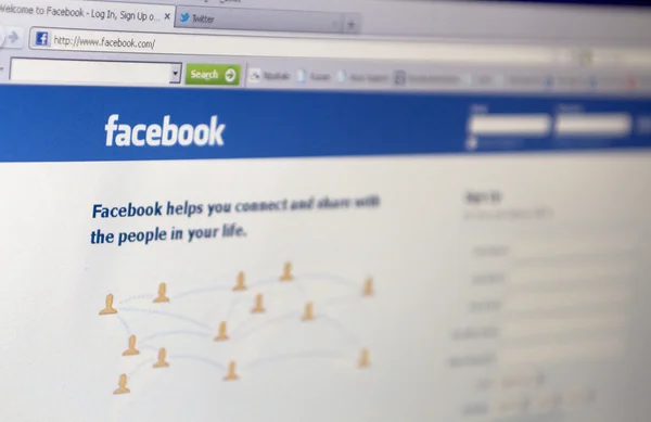 Log in screen of Facebook.com — Stock Photo, Image