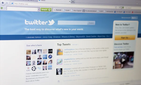 Part of Twitter.com site — Stock Photo, Image