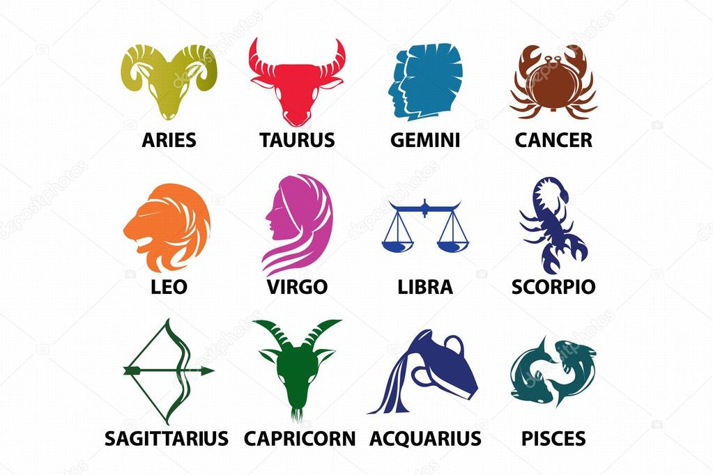 Set of astrological zodiac symbols.Horoscope signs.