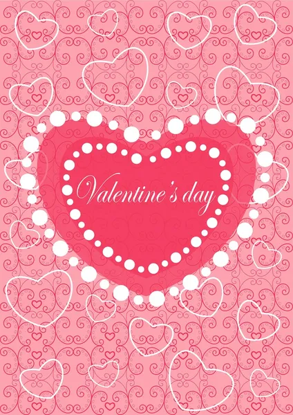 süsler, kalpleri ve kurdeleler ile mutlu Sevgililer günü kartları