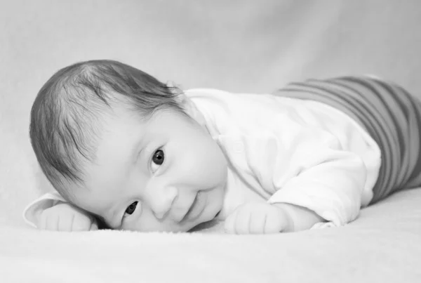 Small baby black and white photo — Stock Photo, Image