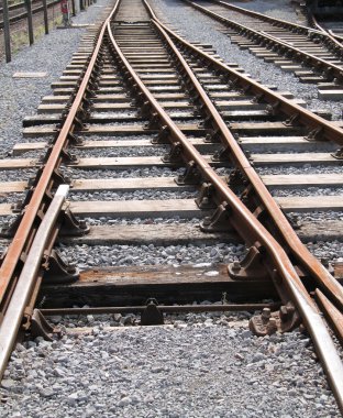 Demiryolu tren yolu.