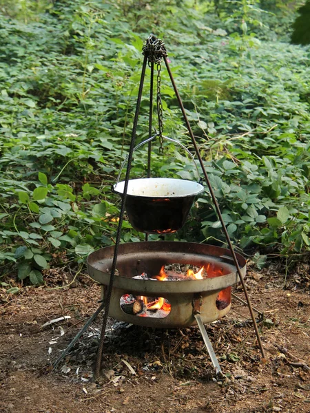 Outdoor Wood Fire. — Stock Photo, Image