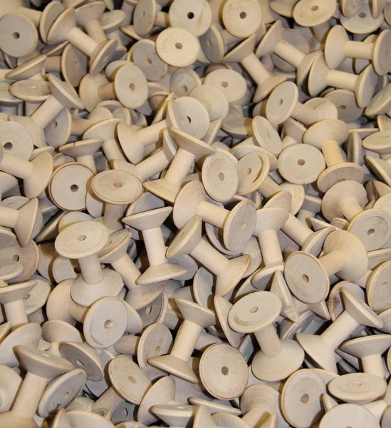 Wooden Textile Bobbins. — Stock Photo, Image