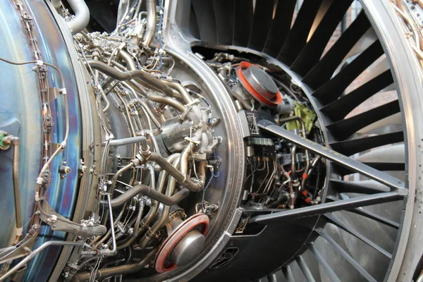 Funcionamiento Interno Gran Avión Jet Engine — Foto de Stock