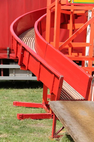 Bottom Traditional Fun Fair Wooden Slide — Stock fotografie