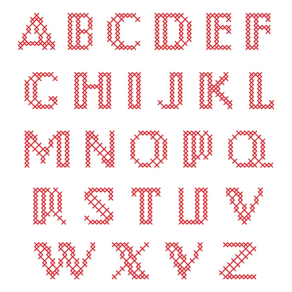 Korsstygn alfabetet — Stock vektor