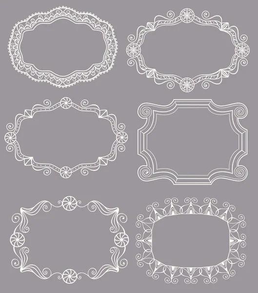 Vintage Lace Frames — Stock Vector