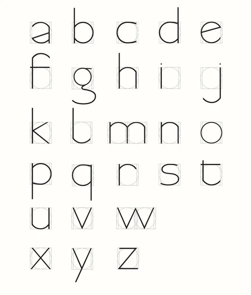 Lettres minuscules squelette — Image vectorielle