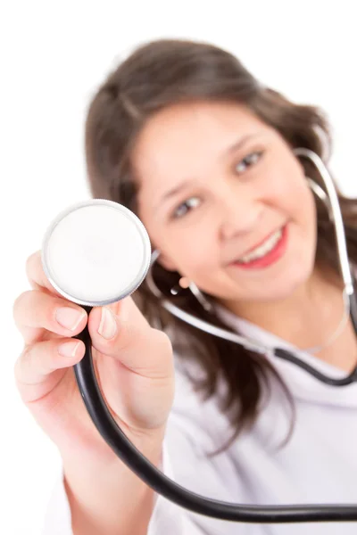 Female Doctor with stethoscope Stock Image