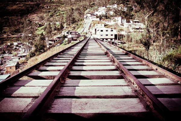 Velha cor ferroviária de madeira processada — Fotografia de Stock