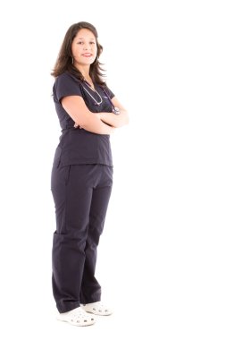 kolay kadın doktor önlük giyiyor