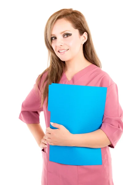 Young nurse posing and smiling in front the camera — Stock Photo, Image