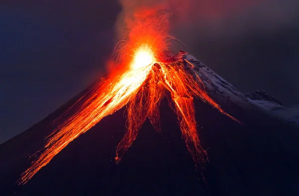 Zblízka erupce sopky (Tungurahua) Royalty Free Stock Obrázky