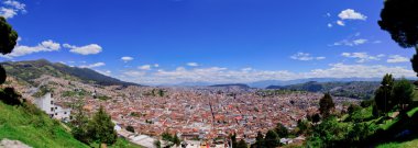 Panoramic view of Quito in Ecuador blue skyes clipart