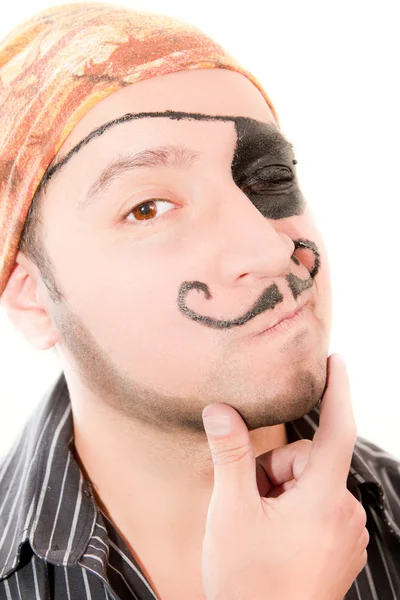 Portrét mužské piráta, ručně malované — Stock fotografie