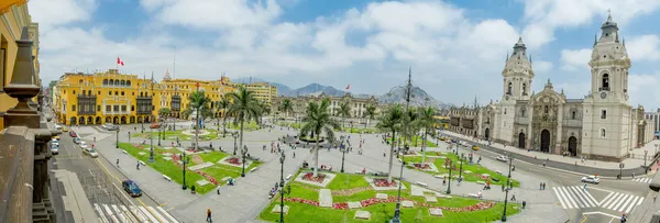 Plaza de Armas Limában, Peruban Stock Fotó