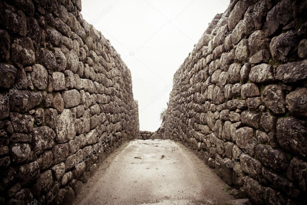 An old stone alley in machu picchu, Peru