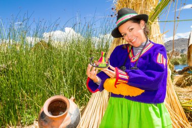kadında Adası peru uros Hint kostüm