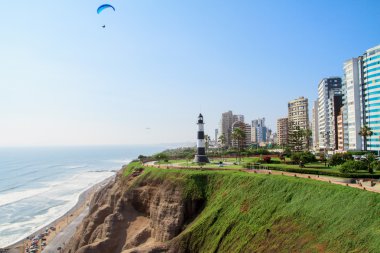 Miraflores Town landscapes in Lima peru clipart