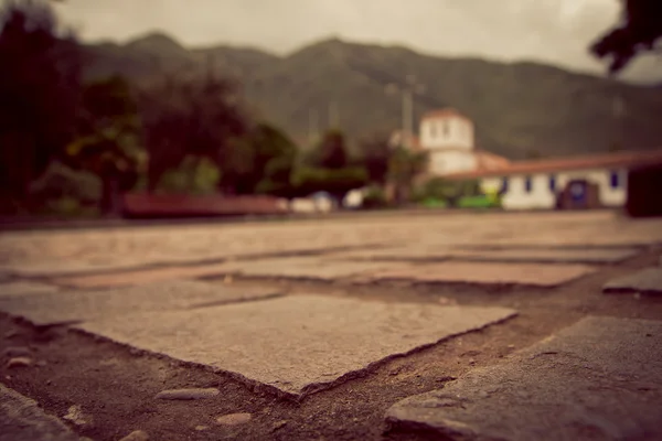 Detail of Old Church and square at Pisac, Peru — Stock Photo, Image