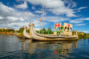 The floating and tourist Islands of lake Titicaca clipart