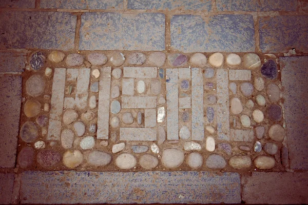 Perú, letrero callejero Pisac (Pisaq ) — Foto de Stock