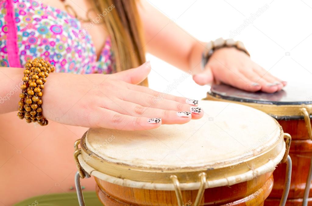 Playing the drum