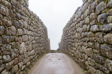 machu picchu tam kare çekim eski bir taş duvar