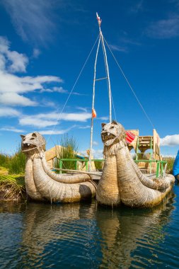 The floating and tourist Islands of lake Titicaca clipart