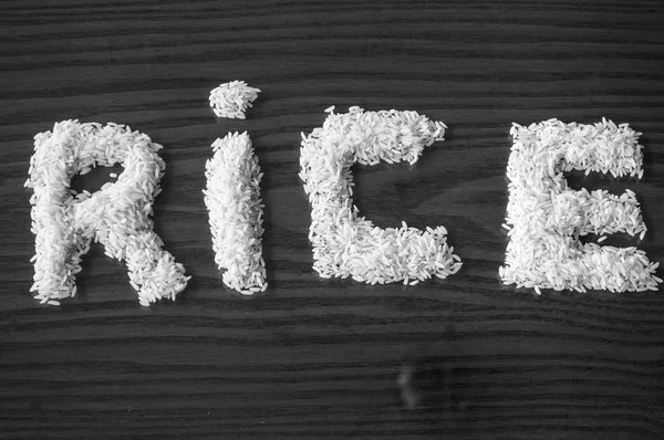 Vitt ris utgör ett tecken — Stockfoto