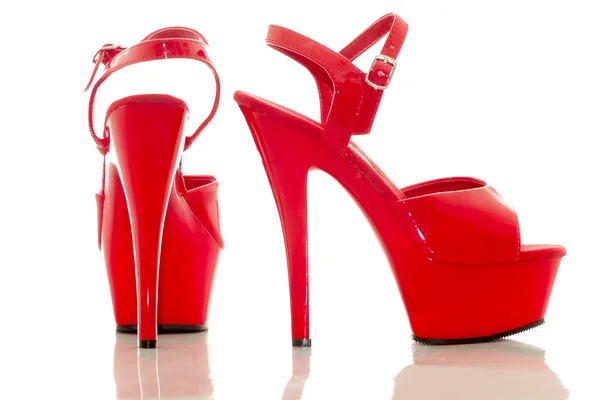 Red high heel women shoes on white background Stock Picture