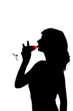 siluet, içecekler kadın şarap şarap kadehi