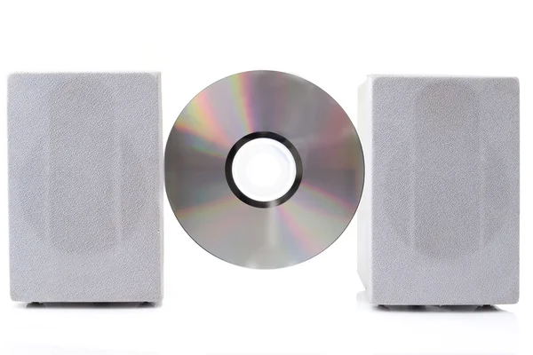 Compact Disk, Altoparlanti — Foto Stock