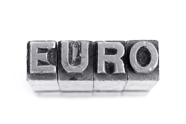 Знак євро на білому — стокове фото
