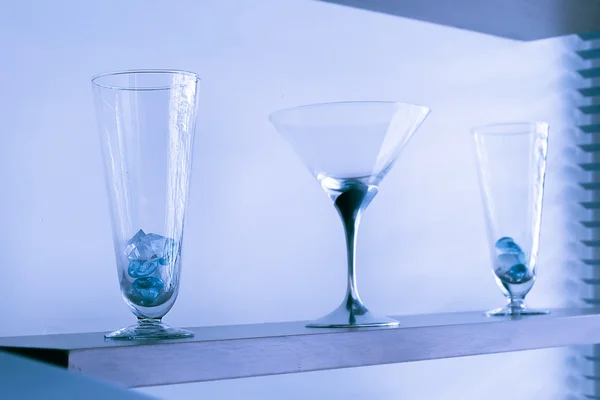 Blue cocktail glasses — Stock Photo, Image