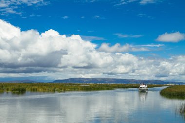 bir göl ve skyes peyzaj