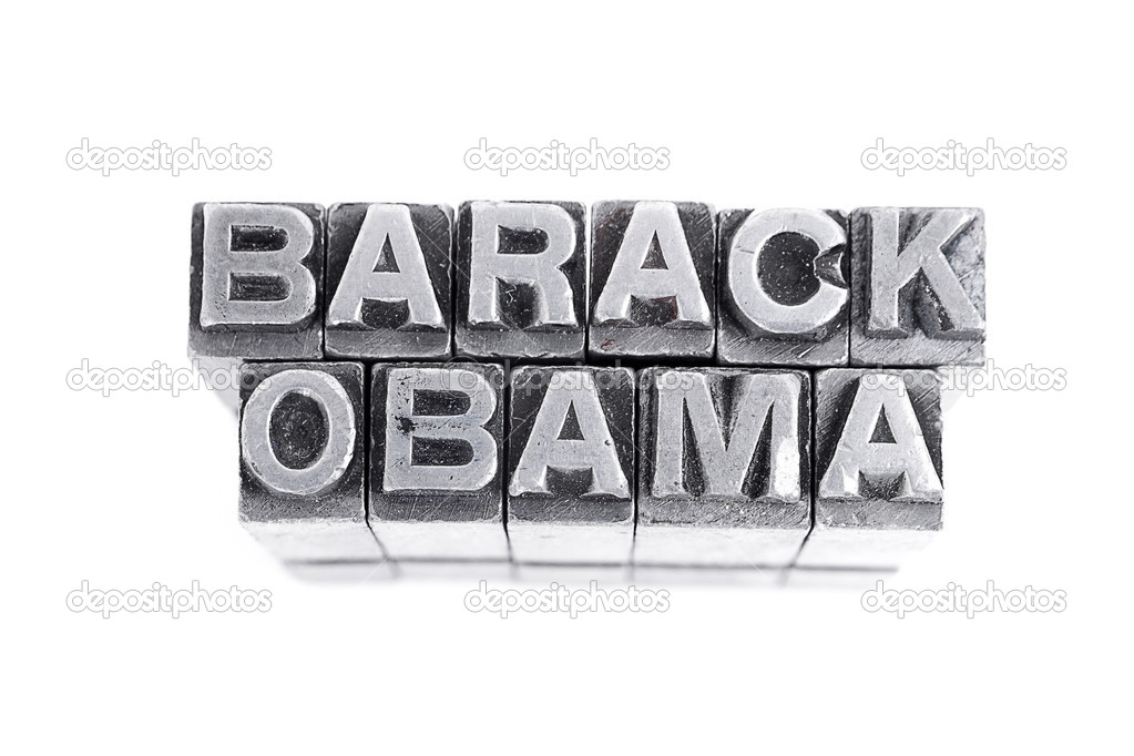 Barack Obama sign, antique metal letter type