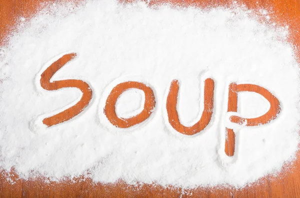 Soup sign, Flour Artwor — Stock Photo, Image
